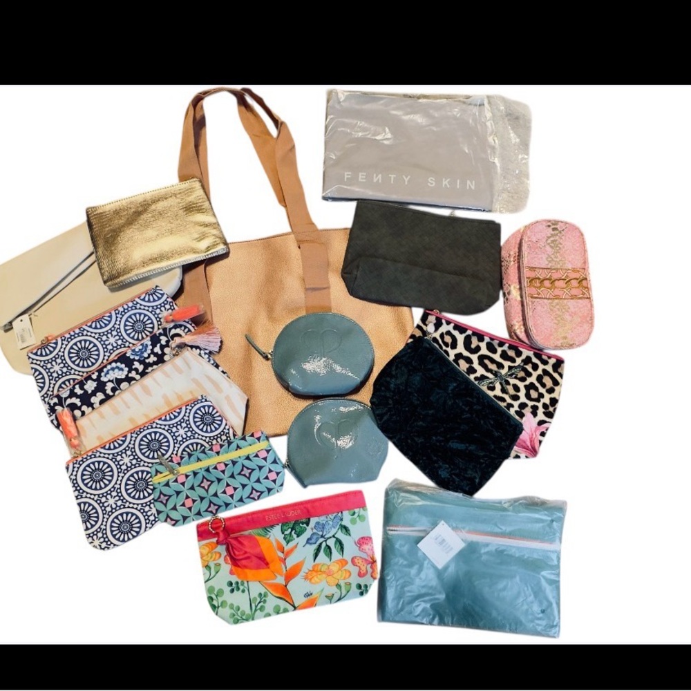 Cosmetic Bag & Pouch Bundle + Tote Bag | Cle de Peau, Estee Lauder and more